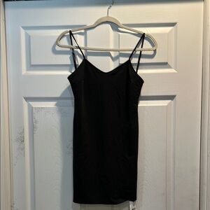 NWT! For Love & Lemons Skivvies Black Stretch Knit Slip Dress M Base